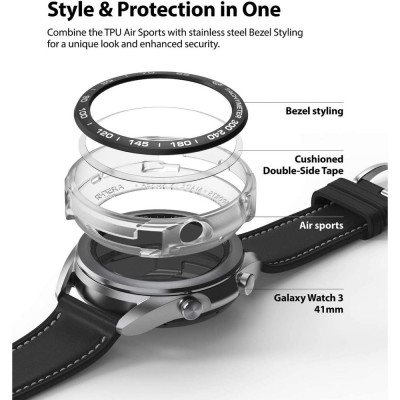 Ringke Air Sports & Bezel Styling Combo Pack Samsung Galaxy Watch 3 41mm - Black (8809758101739)