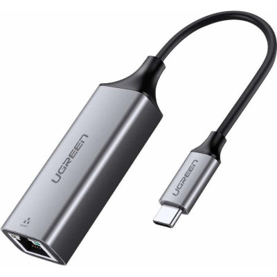 Ugreen Αντάπτορας Type-C σε Καλώδιο Ethernet Gigabit RJ45 έως 1000Mbps - 10cm - Space Gray (50737)