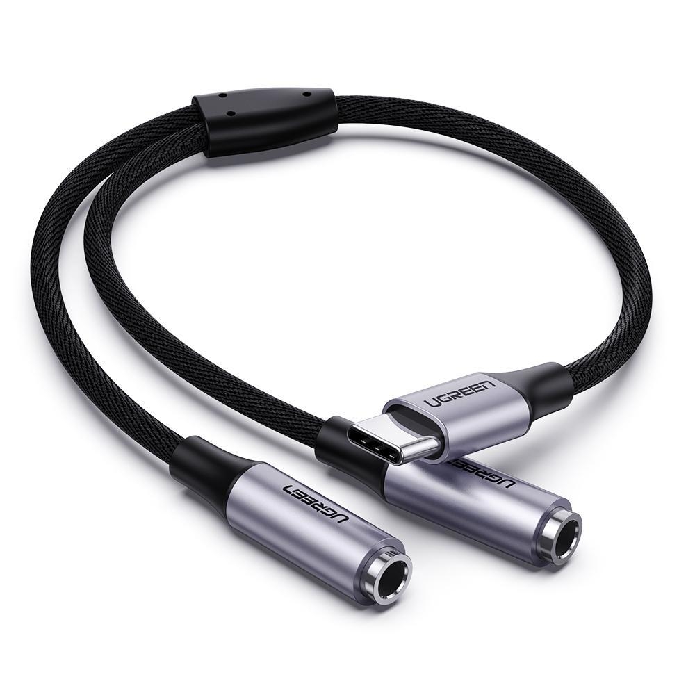 Ugreen Αντάπτορας Type-C (male) σε 3.5mm Jack x2 (female) - Dark Gray (30732)