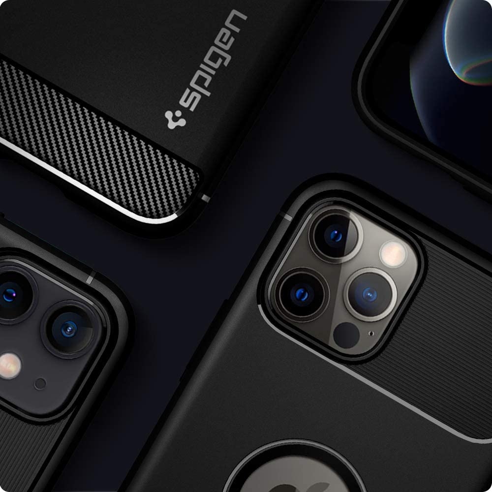 Spigen Θήκη Rugged Armor Apple iPhone 12 / 12 Pro - Matte Black (ACS01700)