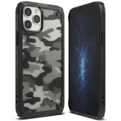 Ringke Fusion-X Θήκη Apple iPhone 12 / 12 Pro - Camo Black (75217)
