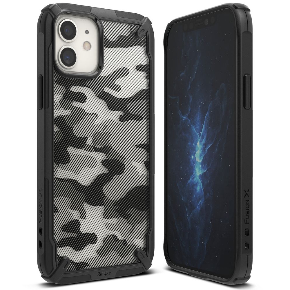 Ringke Fusion-X Θήκη Apple iPhone 12 mini - Camo Black (8809758100848)