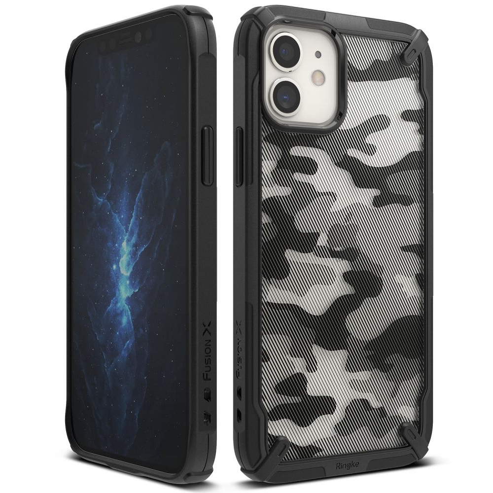 Ringke Fusion-X Θήκη Apple iPhone 12 mini - Camo Black (8809758100848)
