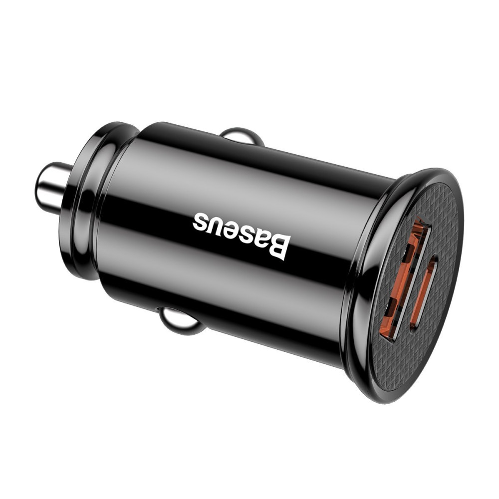 Βaseus Circular Car Charger PD - Φορτιστής Αυτοκινήτου - USB / Type-C - 30W - Black (CCALL-YS01)