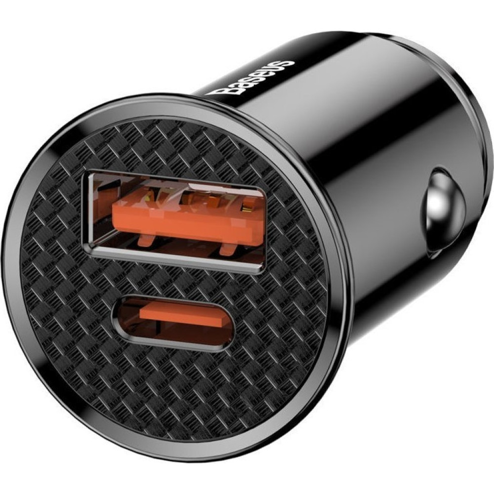 Βaseus Circular Car Charger PD - Φορτιστής Αυτοκινήτου - USB / Type-C - 30W - Black (CCALL-YS01)