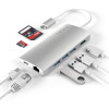 Satechi Type-C USB 4K Multiport Adapter Hub V2 - Mε 1x USB Type-C / 3x USB 3.0 / 1x HDMI / 1x Micro SD / SD / 1x Ethernet - Silver (ST-TCMA2S)