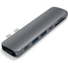 Satechi Type-C Pro Hub Αντάπτορας για Macbook - Με 2x Type-C / 1x 4K HDMI / 1x Type-C PD / 2x USB-A / 1x Type-C 5 Gbps / 1x microSD - Space Gray (ST-CMBPM)