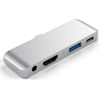 Satechi Αντάπτορας Type-C Mobile Pro Hub - Με 1x 4K HDMI / 1x USB-A / 1x Type-C / 1x 3.5mm Jack - Silver (ST-TCMPHS)