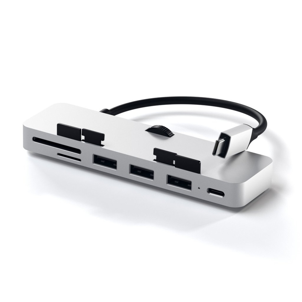 Satechi Αντάπτορας Type-C Clamp Hub Pro για iMac - Με 3x USB-A / 1x Type-C / 1x SD & Micro SD - Silver (ST-TCIMHS)