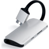 Satechi Αντάπτορας Type-C Dual Multimedia για Macbook - Με 2x USB-A / 1x Type-C / 1x Ethernet / 2x HDMI / 1x SD & Micro SD - Silver (ST-TCDMMAS)