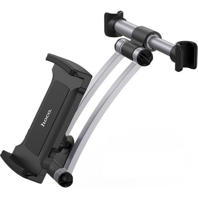 Hoco CA62 Handsome Headrest Mount - Universal Βάση Στήριξης Smartphone / Tablet 4"-10.5" για Κάθισμα Αυτοκινήτου - Silver / Black (76955)