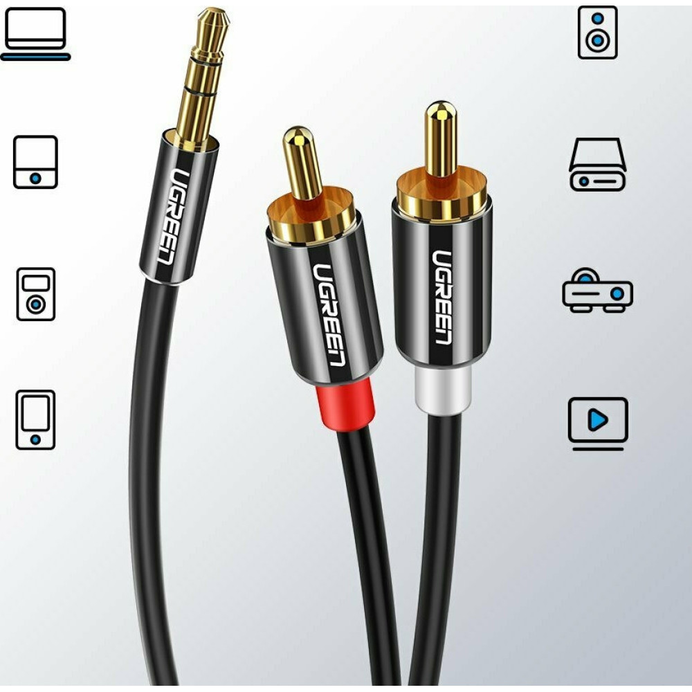 Ugreen Καλώδιο Ήχου Aux Audio - 3.5mm Jack (male) σε 2RCA (male) 300cm - Black (10590)
