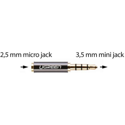 Ugreen Αντάπτορας 3.5mm Jack σε Micro Jack 2.5mm - Black (20502)