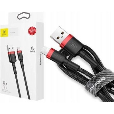 Baseus Καλώδιο Φόρτισης και Μεταφοράς Δεδομένων USB σε Type-C 200cm - 2Α - Red / Black (CATKLF-C91)