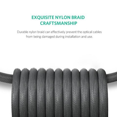 Ugreen Toslink Καλώδιο Ήχου Οπτικής Ίνας TOS (male) σε TOS (male) - 200cm - Grey / Silver (10540)