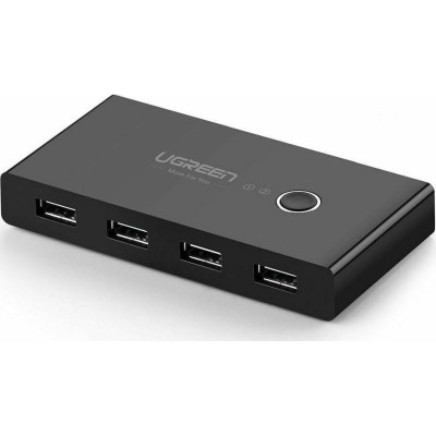 Ugreen USB 2.0 Switch Box - Αντάπτορας 2x USB (male) σε 4x USB (female) - Black (30767)