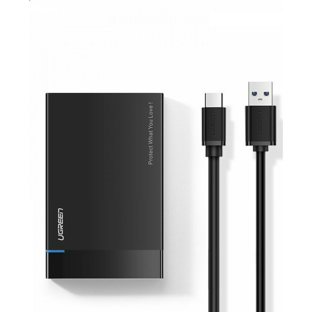 Ugreen Hard Drive Enclosure - Θήκη για 2.5" SATA Εξωτερικό Σκληρό Δίσκο με 1x Type-C - Black (50743)