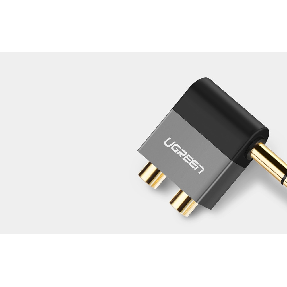 Ugreen Αντάπτορας 6.35mm (male) σε 2RCA (female) - Black (40846)