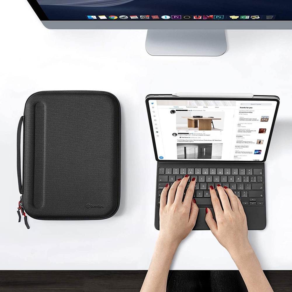 Tomtoc Smartcase Sleeve PadFolio Ανθεκτική Σκληρή Θήκη / Χαρτοφύλακας για iPad 9.7"-11" - Black (A06-002D01)
