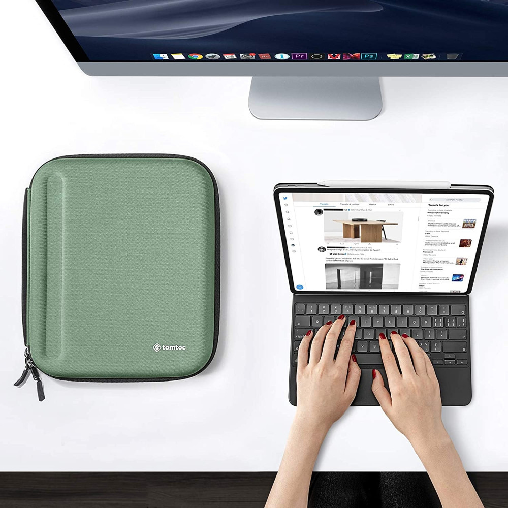 Tomtoc Smartcase Sleeve PadFolio Ανθεκτική Σκληρή Θήκη / Χαρτοφύλακας για iPad Pro 12.9" - Cactus (A06-004T03)