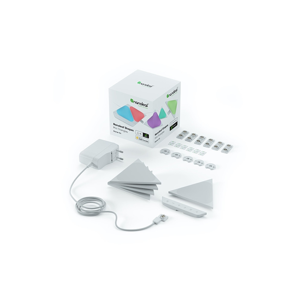 Nanoleaf Shapes Mini Triangles Starter Kit - Αρθρωτές Συνθέσεις LED Φωτισμού - 5 Τεμάχια (NL48-5002TW-5PK)