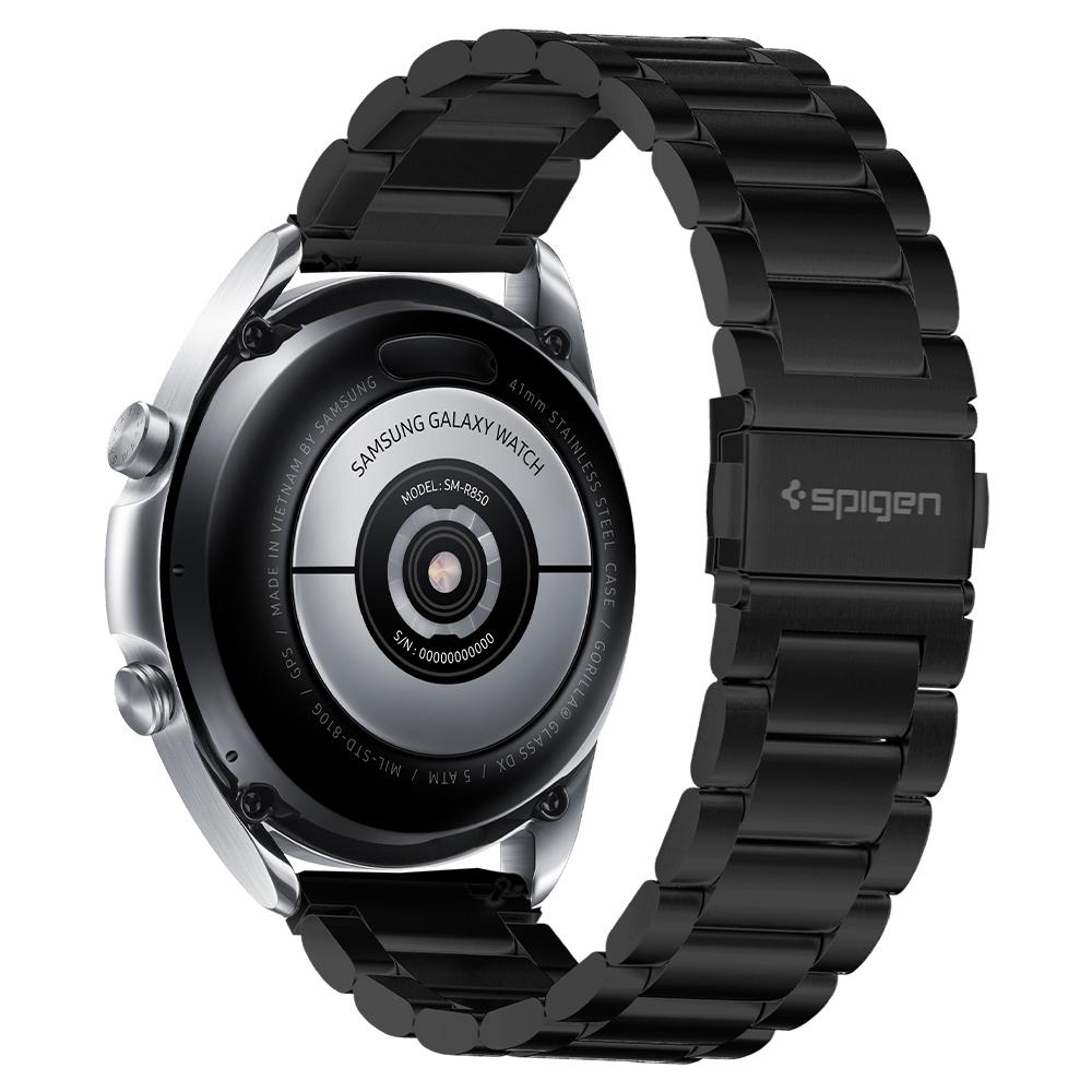 Spigen Modern Fit Μεταλλικό Λουράκι (20mm) Samsung Galaxy Watch FE / 7 / 6 / 5 / 5 Pro / Watch 4 / Classic 4 (47/46/45/44/43/42/40mm) - Black (600WB24980)