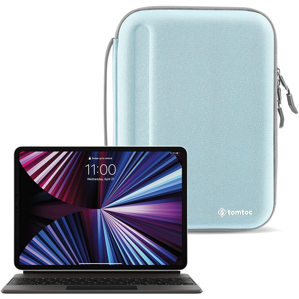 Tomtoc Smartcase Sleeve PadFolio Ανθεκτική Σκληρή Θήκη / Χαρτοφύλακας για iPad 9.7"-11" - Blue Mint (A06-002B01)