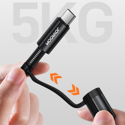 Joyroom G3 4 in 1 Multifunctional Cable - Καλώδιο Φόρτισης και Μεταφοράς Δεδομένων 60W - USB / Type-C - Type-C / Lightning - 180cm - Black (S-1830G3)