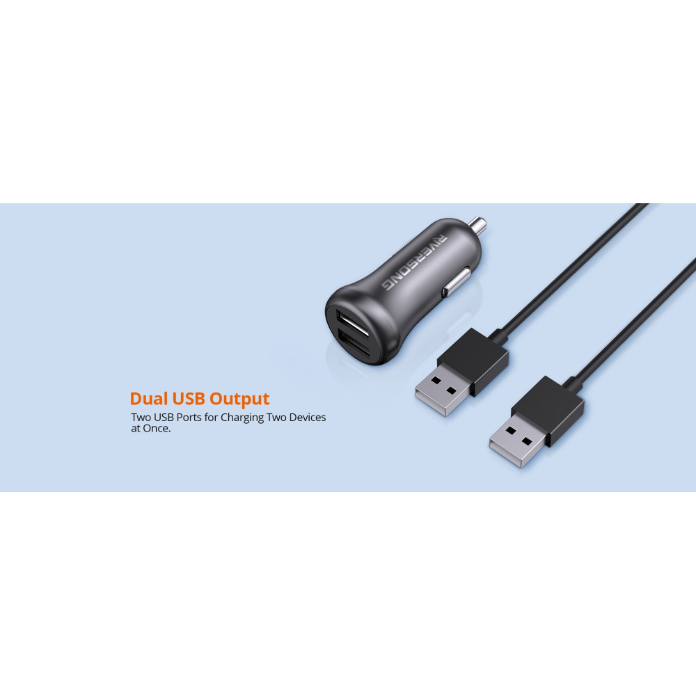 Riversong Car Charger Safari P5 - Φορτιστής Αυτοκινήτου 15W με 2 x USB 3.1A - Black (CC41C)
