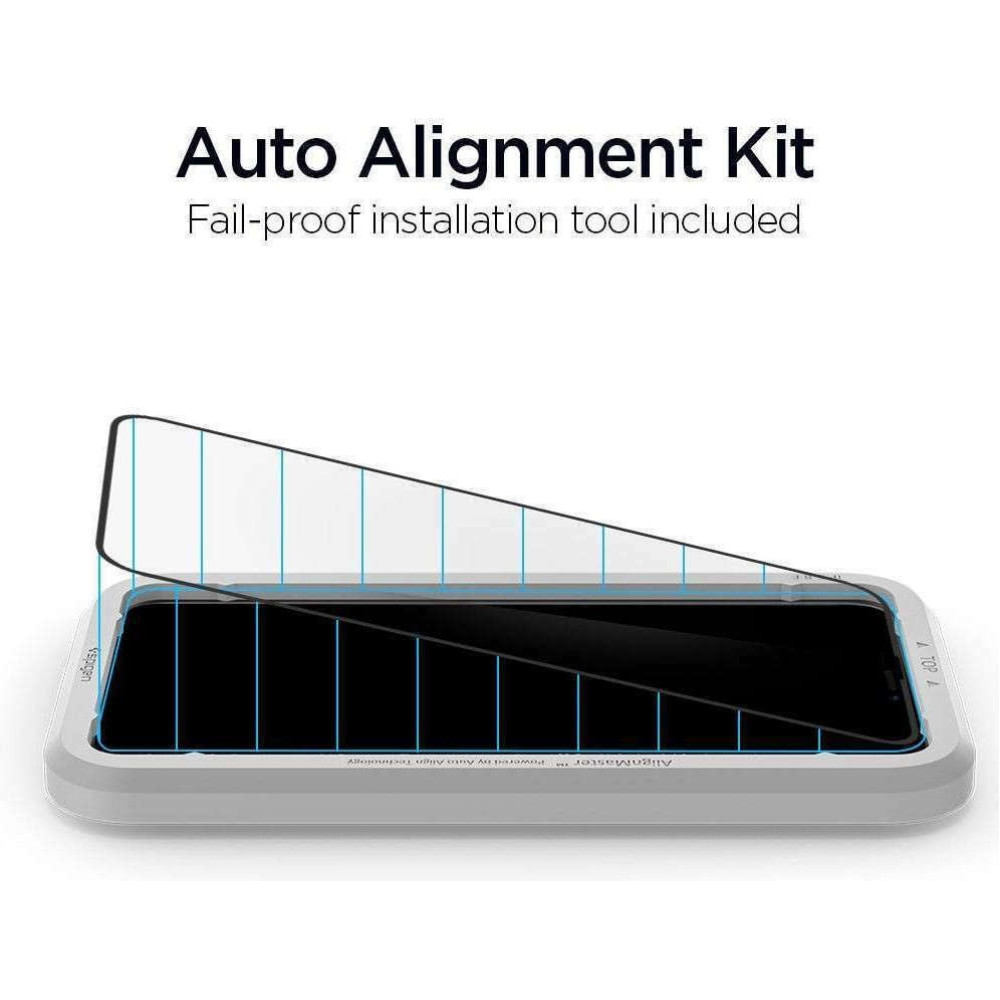 Spigen GLAS.tR ALIGNmaster - Αντιχαρακτικό Fullface Γυάλινο Tempered Glass Apple iPhone 11 Pro Max - Black (AGL00098)