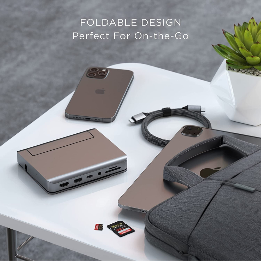 Satechi Aluminum Stand Hub για iPad Pro - Βάση / Αντάπτορας με 1 x USB-A 3.0 / 1 x Type-C / 1 x HDMI 4K / 1 x 3.5mm Jack (female) / 1 x SD & Micro SD (ST-TCSHIPM)