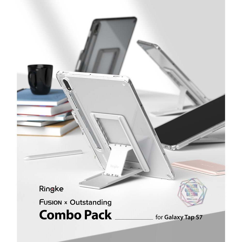 Ringke Fusion Combo Outstanding - Θήκη Samsung Galaxy Tab S8 / S7 11" - Clear / Light Gray (8809818840585)