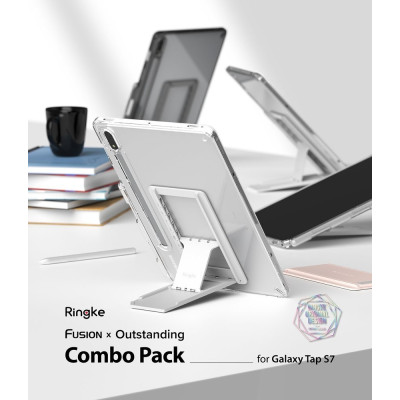 Ringke Fusion Combo Outstanding - Θήκη Samsung Galaxy Tab S8 / S7 11" - Clear / Light Gray (8809818840585)