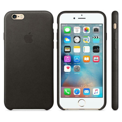 Official Apple Leather Case - Δερμάτινη Θήκη Apple iPhone 6S Plus / 6 Plus - Black (MKXF2ZM/A)