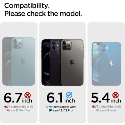 Spigen Tempered Glass GLAS.tR EZ Fit - Αντιχαρακτικό Γυαλί Οθόνης Apple iPhone 12 / 12 Pro - 2 Τεμάχια (AGL01801)