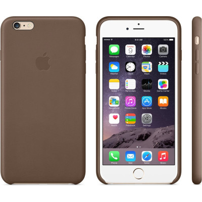 Official Apple Leather Case - Δερμάτινη Θήκη Apple iPhone 6S Plus / 6 Plus - Olive Brown (MGQR2ZM/A)