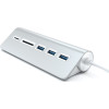 Satechi Αντάπτορας USB-A 3.0 Combo Hub - Με 3 x USB-A / 1 x SD & Micro SD - Silver (ST-3HCRS)
