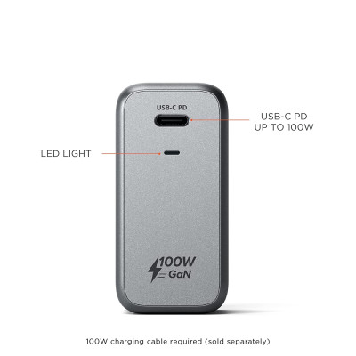 Satechi GaN Wall Charger - Φορτιστής Τοίχου με 1 x Type-C PD - 100W - Space Grey (ST-UC100WSM-EU)