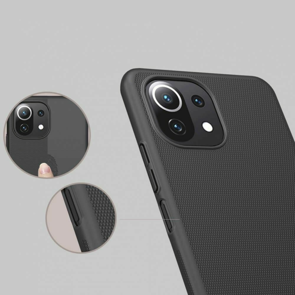 Nillkin Θήκη Super Frosted Shield Xiaomi 11 Lite 5G NE / Mi 11 Lite & Kickstand - Βlack (6902048214620)