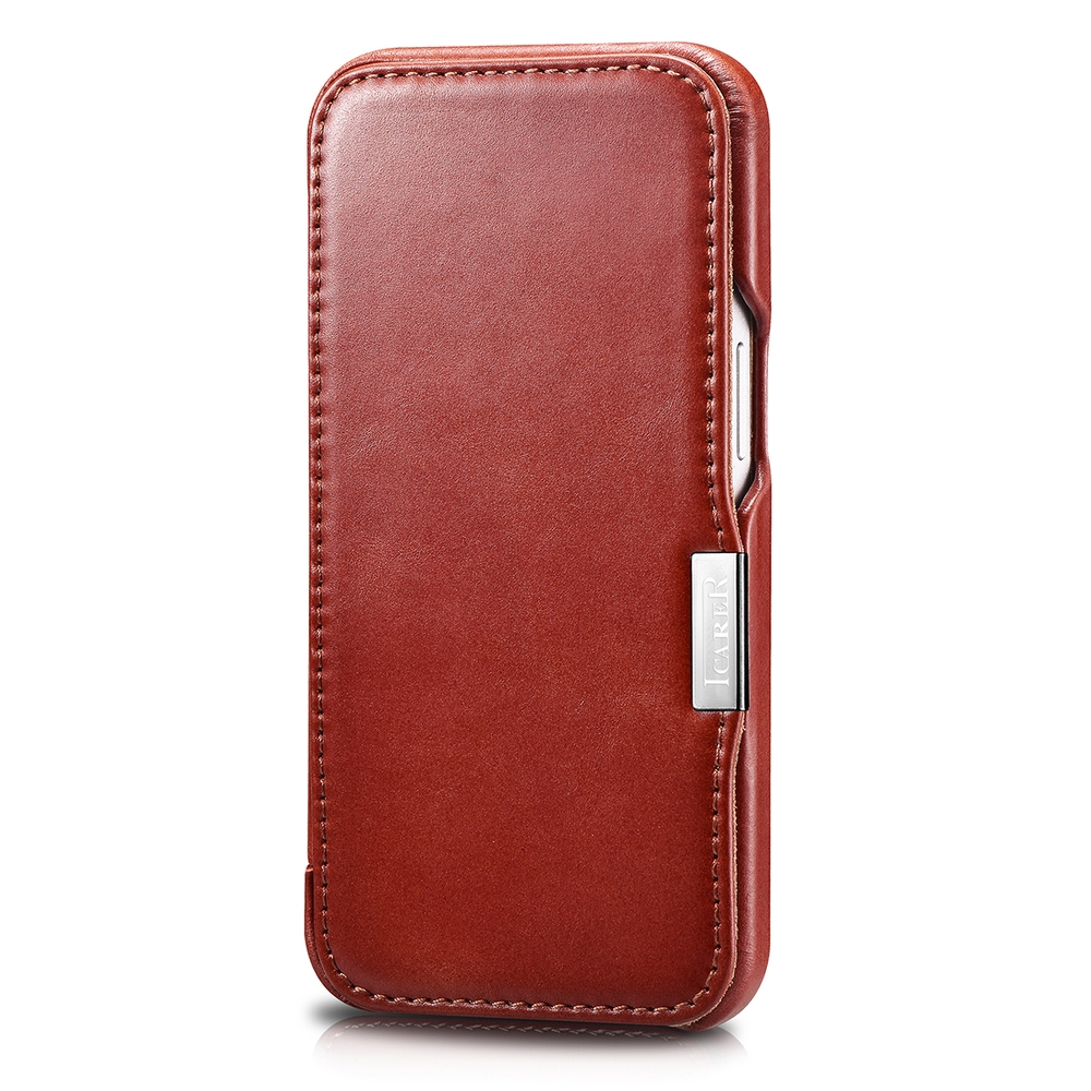 iCarer Vintage Series Side-Open Δερμάτινη Θήκη Apple iPhone 13 - Red (RIX1306-RD)