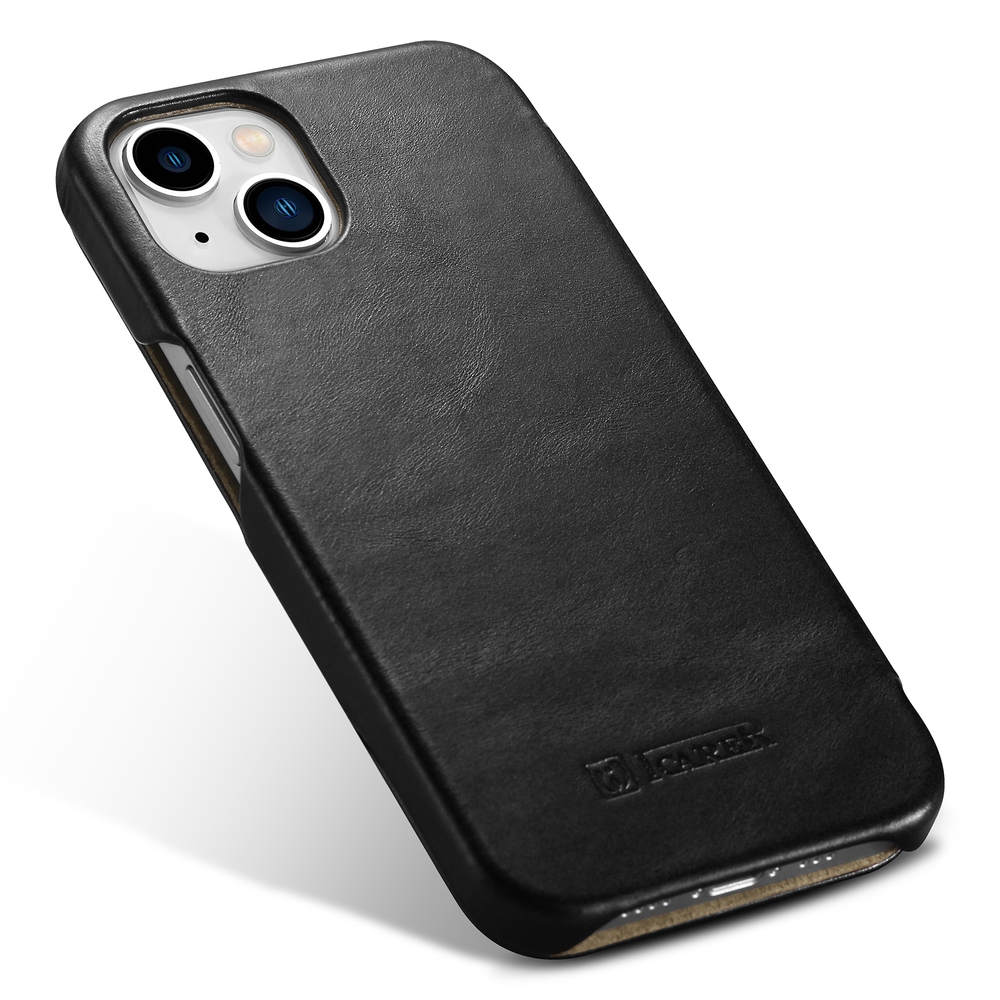 iCarer Vintage Series Curved Edge - Δερμάτινη Θήκη Apple iPhone 13 - Black (RIX1302-BK)