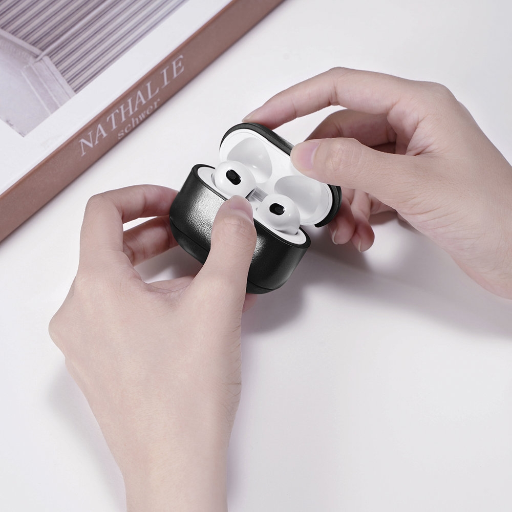 iCarer Vintage Δερμάτινη Θήκη για Apple AirPods 3rd Gen - Black (IAP056-BK)