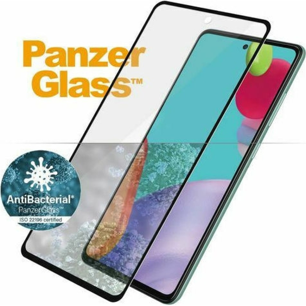 PanzerGlass Tempered Glass Case Friendly Antibacterial - Fullface Αντιχαρακτικό Γυαλί Οθόνης Samsung Galaxy A52 - Black (5711724872532)