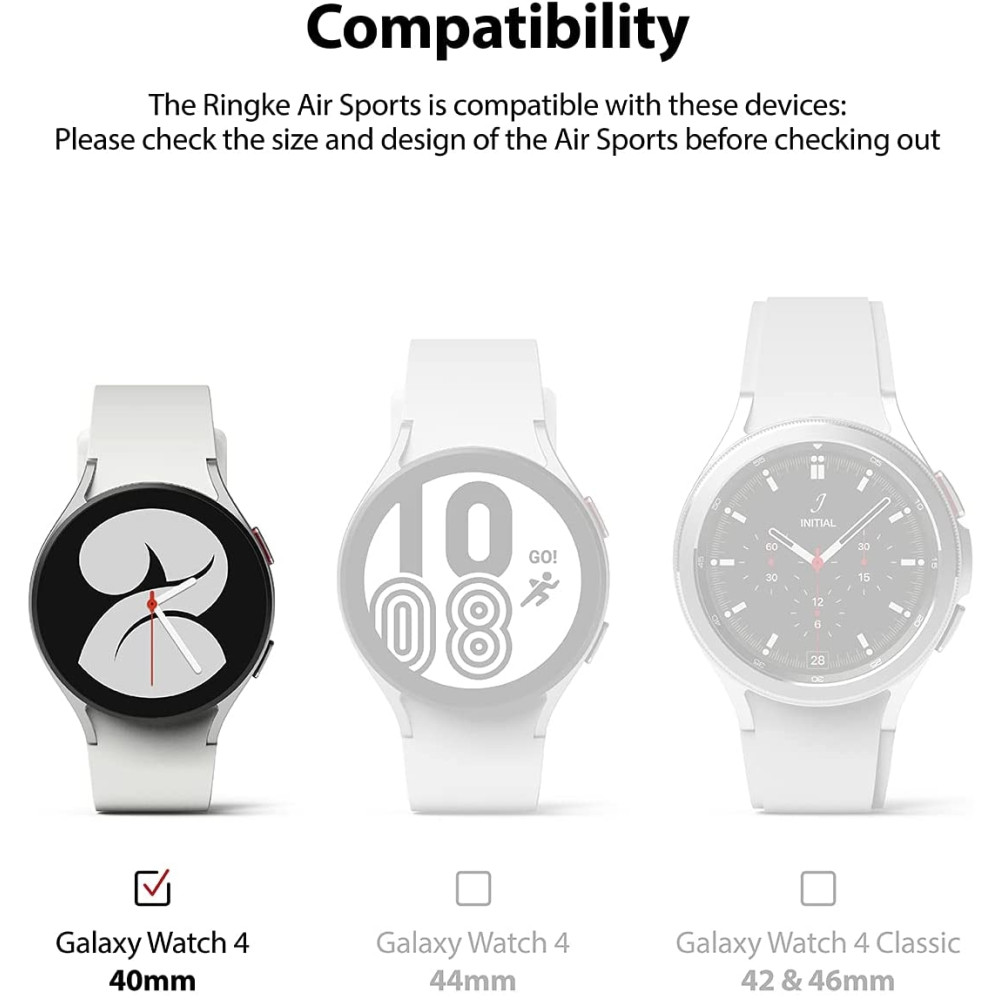 Ringke Air Sports Θήκη Σιλικόνης - Samsung Galaxy Watch 4 40mm - Black (8809818841988)