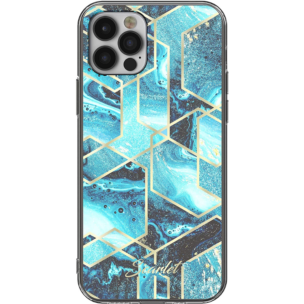 Ghostek Θήκη Stylish Scarlet Apple iPhone 12 / 12 Pro - Blue Waves (SCACAS068)