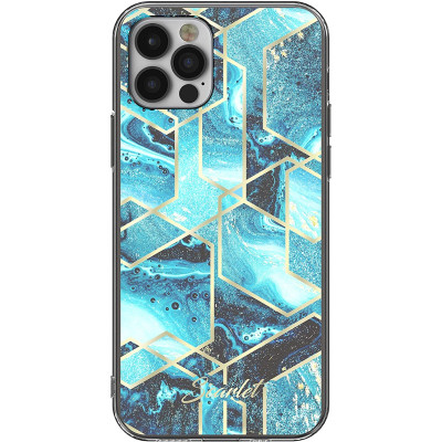 Ghostek Θήκη Stylish Scarlet Apple iPhone 12 / 12 Pro - Blue Waves (SCACAS068)