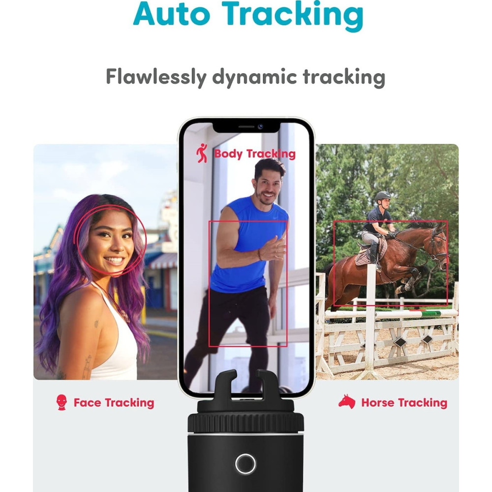 Pivo Pod Silver - Βάση Κινητού με Ανιχνευτή Κίνησης 360° και Τηλεχειριστήριο για Selfie / Vlogging - Black (8809698440073)