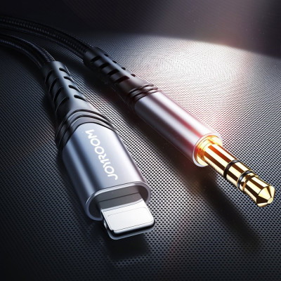 Joyroom SY-A02 Hi-Fi Audio Cable - Καλώδιο Lightning (male) σε Καλώδιο Ήχου mini Jack 3.5mm (male) - 200cm - Black (6941237136725)