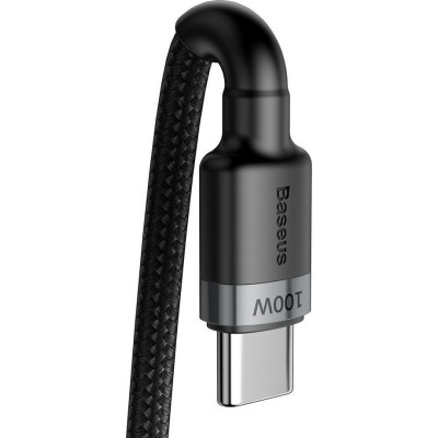 Baseus Cafule - Καλώδιο Φόρτισης και Μεταφοράς Δεδομένων - Type-C σε Type-C - 200cm - 5A - 100W - Gray / Black (CATKLF-ALG1)