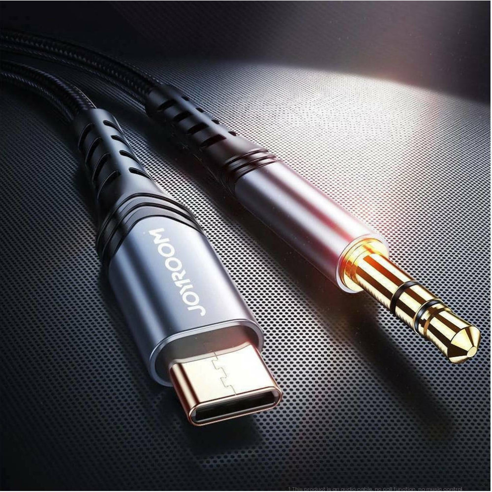 Joyroom SY-A03 Hi-Fi Audio Cable - Καλώδιο Type-C (male) σε Καλώδιο Ήχου mini Jack 3.5mm (male) - 100cm - Black (6941237136732)